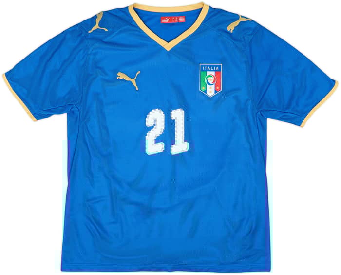 2007-08 Italy Home Shirt Pirlo #21 - 9/10 - (L.Boys)