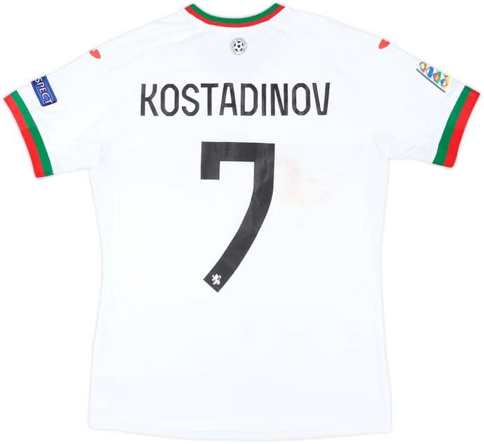2020 Bulgaria Match Worn Nations League Home Shirt Kostadinov #7