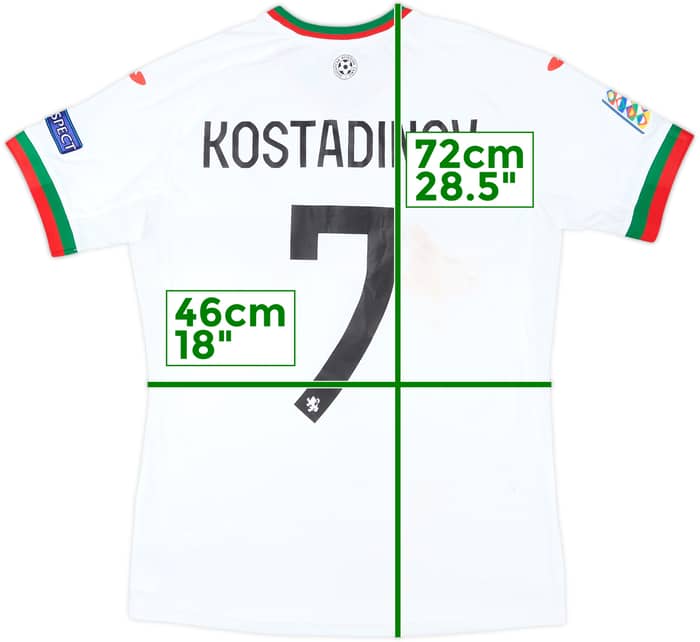 2020 Bulgaria Match Worn Nations League Home Shirt Kostadinov #7