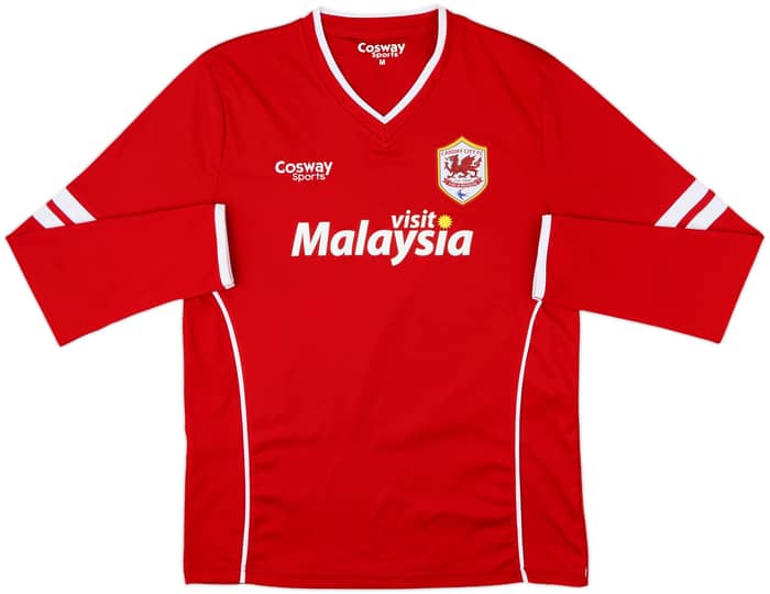 2014-15 Cardiff Home/Home L/S Shirt - 10/10 - (M)