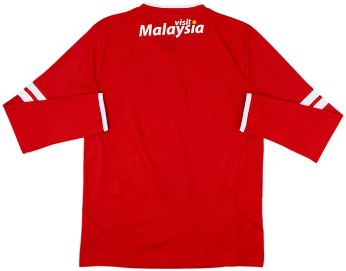2014-15 Cardiff Home/Home L/S Shirt - 10/10 - (M)