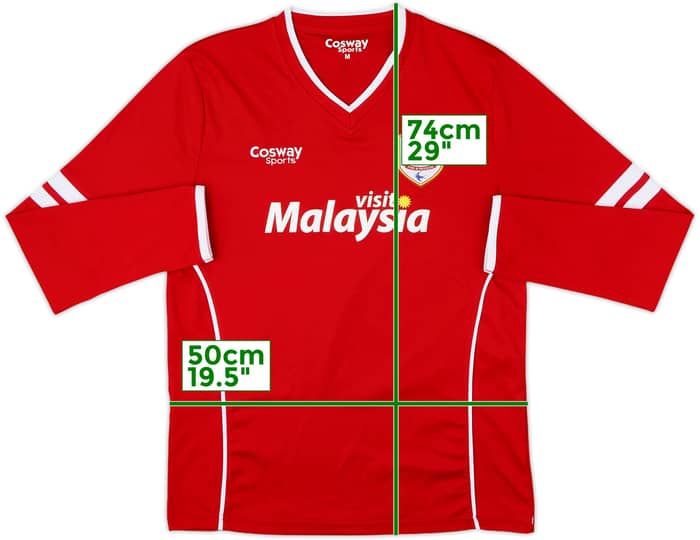 2014-15 Cardiff Home/Home L/S Shirt - 10/10 - (M)
