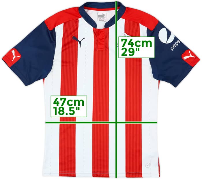 2016-17 Chivas Guadalajara Home Shirt - 8/10 - (M)