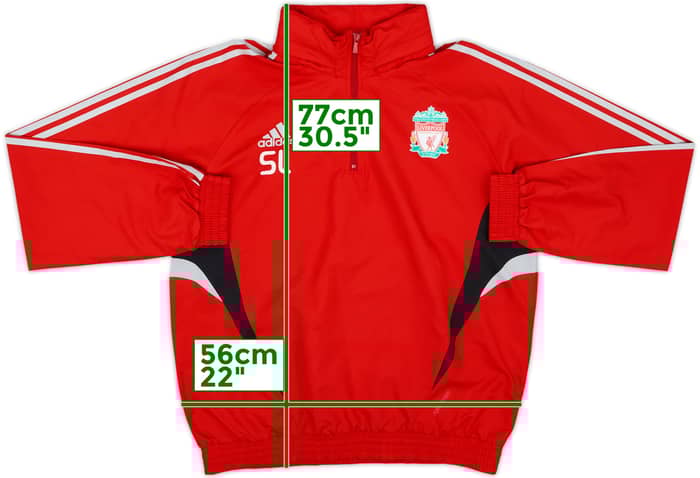 2008-09 Liverpool adidas Staff Issue Hooded 1/4 Zip Drill Top SL - 10/10 - (XL)