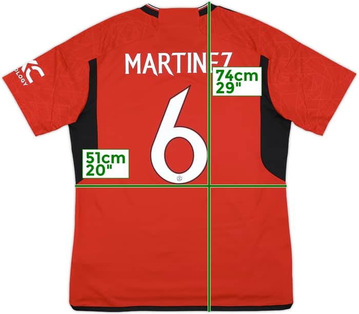 2023-24 Manchester United Home Shirt Martinez #6 - 9/10 - (L)