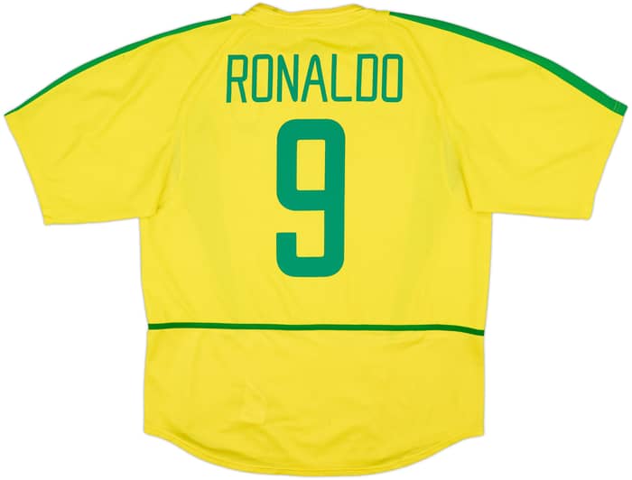 2002-04 Brazil Home Shirt Ronaldo #9 - 6/10 - (L)