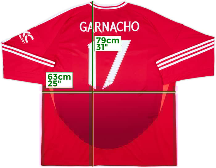 2024-25 Manchester United Home L/S Shirt Garnacho #17 - 10/10 - (3XL)