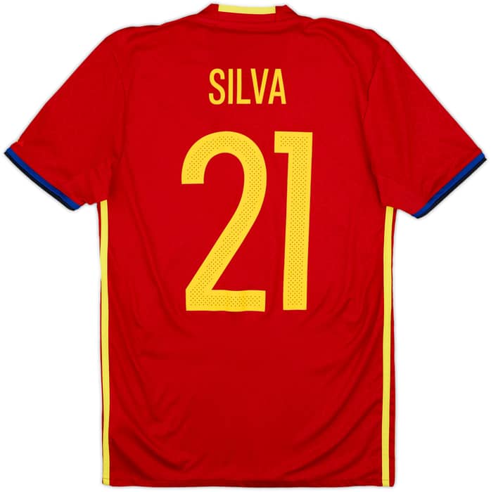 2016-17 Spain Home Shirt Silva #21 - 9/10 - (XS)