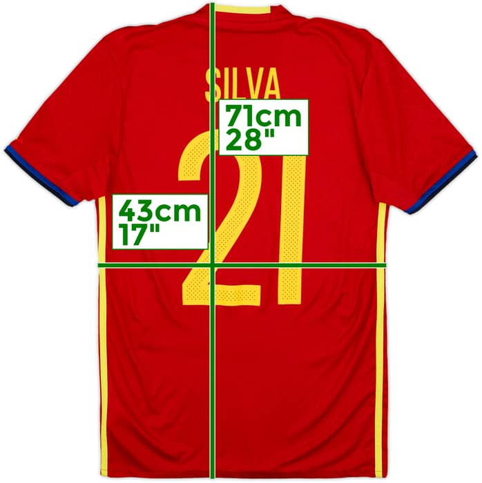 2016-17 Spain Home Shirt Silva #21 - 9/10 - (XS)