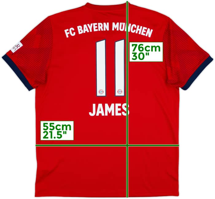 2018-19 Bayern Munich Home Shirt James #11 - 10/10 - (L)