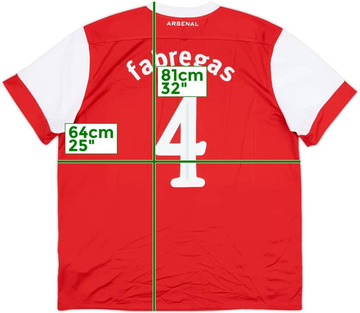 2010-11 Arsenal Home Shirt Fabregas #4 - 6/10 - (XXL)