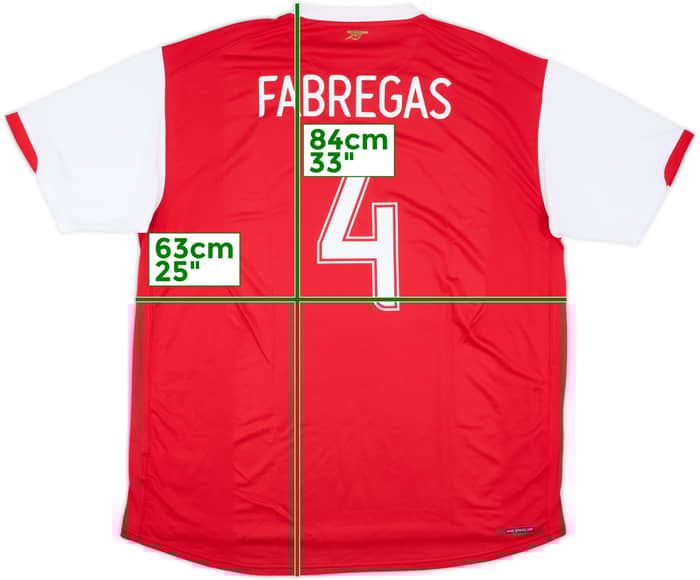 2006-08 Arsenal Home Shirt Fabregas #4 - 9/10 - (XXL)