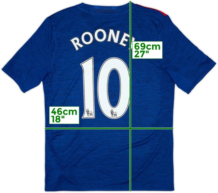 2016-17 Manchester United Away Shirt Rooney #10 - 10/10 - (XL.Boys)