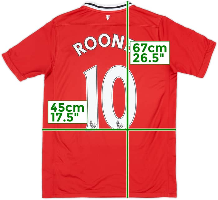 2011-12 Manchester United Home Shirt Rooney #10 - 6/10 - (XL.Boys)