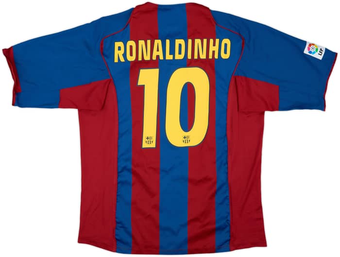 2004-05 Barcelona Home Shirt Ronaldinho #10 - 8/10 - (XL)