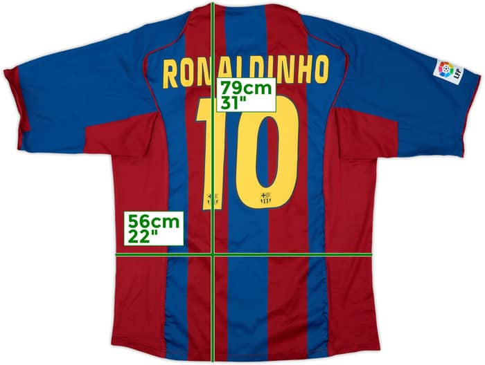 2004-05 Barcelona Home Shirt Ronaldinho #10 - 8/10 - (XL)