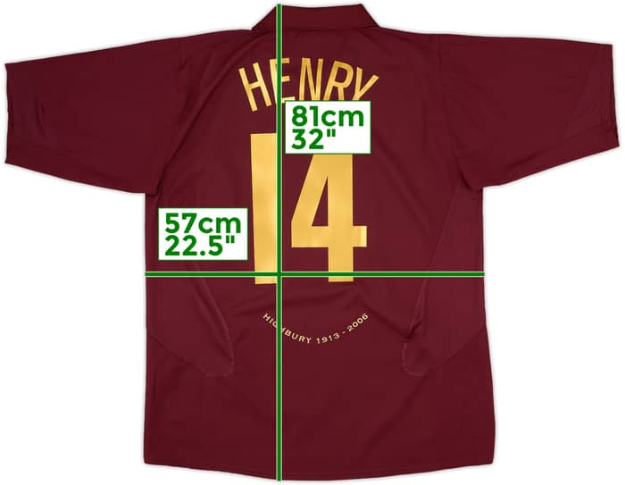 2005-06 Arsenal Home Shirt Henry #14 - 8/10 - (XL)