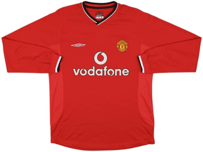 2000-02 Manchester United Home L/S Shirt Solskjaer #20 - 6/10 - (M)