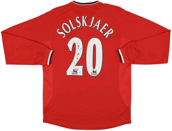 2000-02 Manchester United Home L/S Shirt Solskjaer #20 - 6/10 - (M)