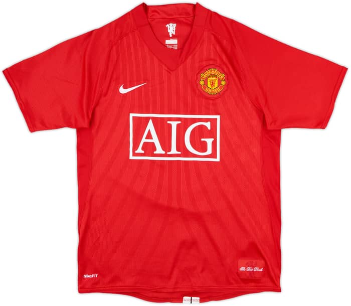 2007-09 Manchester United Home Shirt #6 (Brown) - 9/10 - (S)