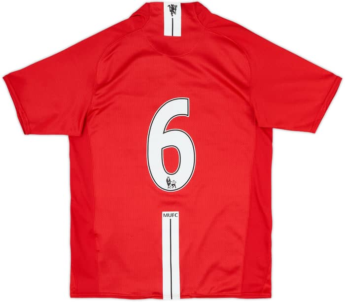 2007-09 Manchester United Home Shirt #6 (Brown) - 9/10 - (S)