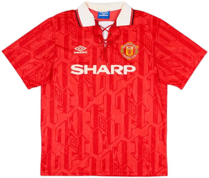 1992-94 Manchester United Home Shirt Cantona #7 - 8/10 - (L)