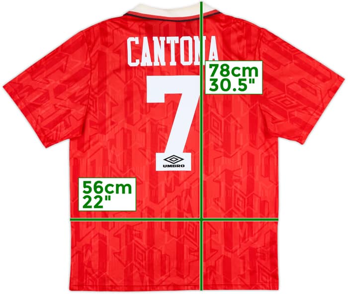 1992-94 Manchester United Home Shirt Cantona #7 - 8/10 - (L)