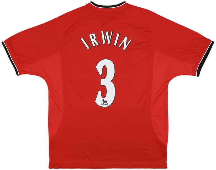 2000-02 Manchester United 'Dennis Irwin Testimonial' Home Shirt Irwin #3 - 8/10 - (L)