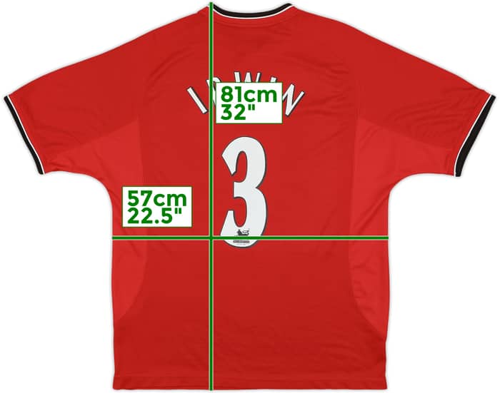 2000-02 Manchester United 'Dennis Irwin Testimonial' Home Shirt Irwin #3 - 8/10 - (L)