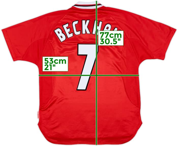 1997-00 Manchester United CL Shirt Beckham #7 - 10/10 - (M)