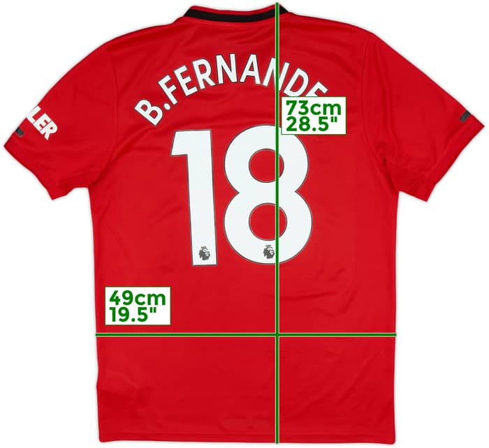 2019-20 Manchester United Home Shirt B.Fernandes #18 - 8/10 - (M)