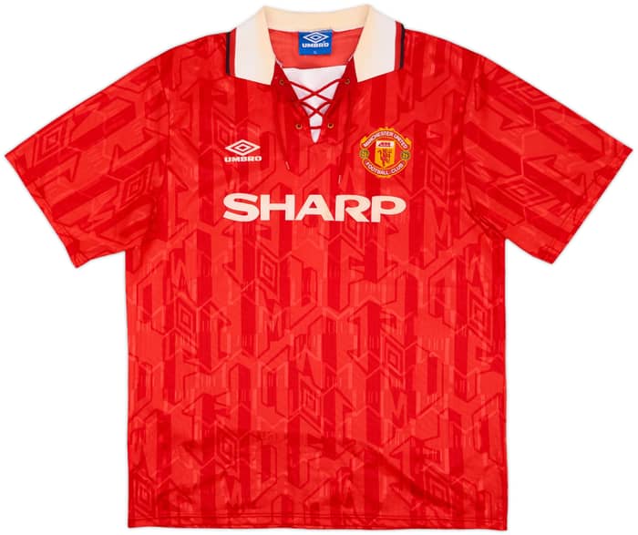 1992-94 Manchester United Home Shirt Cantona #7 - 7/10 - (XL)
