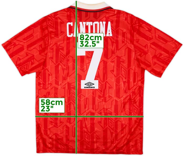 1992-94 Manchester United Home Shirt Cantona #7 - 7/10 - (XL)