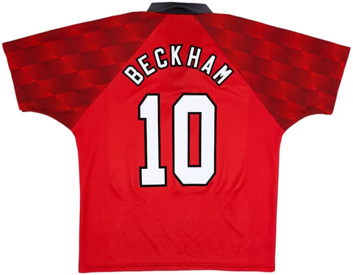 1996-98 Manchester United Home Shirt Beckham #10 - 8/10 - (L)