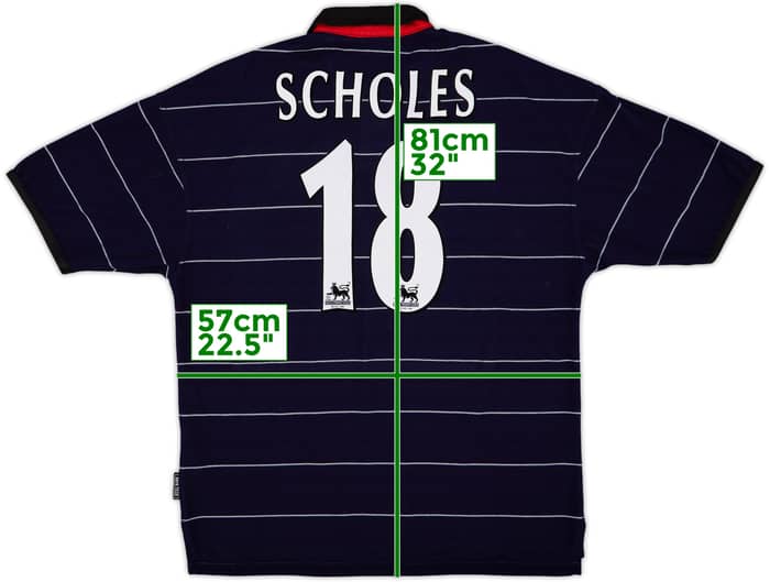 1999-00 Manchester United Away Shirt Scholes #18 - 9/10 - (L)