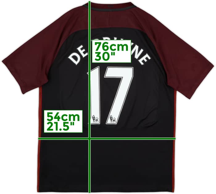 2016-17 Manchester City Away Shirt De Bruyne #17 - 8/10 - (L)