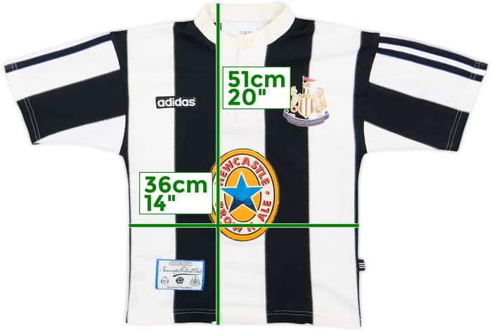 1995-97 Newcastle Home Shirt - 7/10 - (L.Boys)
