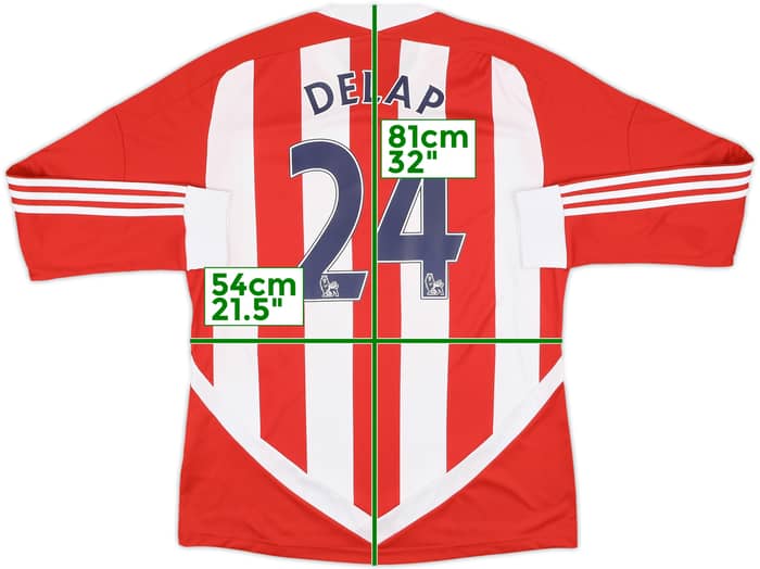 2011-12 Stoke City Home L/S Shirt Delap #24 - 9/10 - (L)