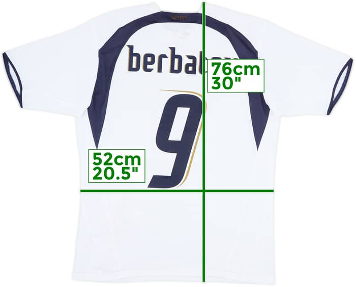 2006-07 Tottenham Home Shirt Berbatov #9 - 9/10 - (M)