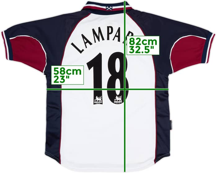 1999-01 West Ham Away Shirt Lampard #18 - 8/10 - (L)