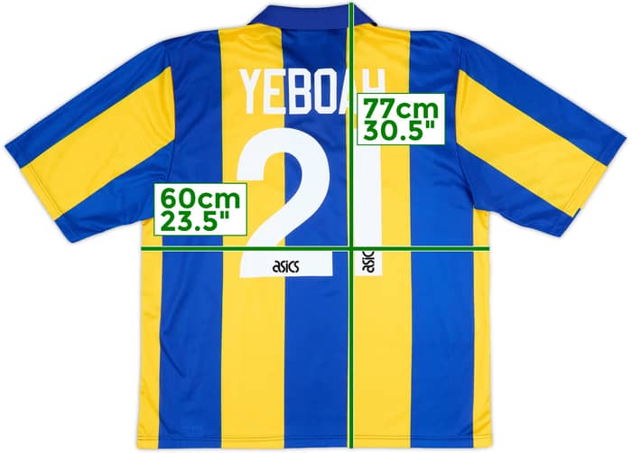 1993-95 Leeds United Away Shirt Yeboah #21 - 8/10 - (XL)