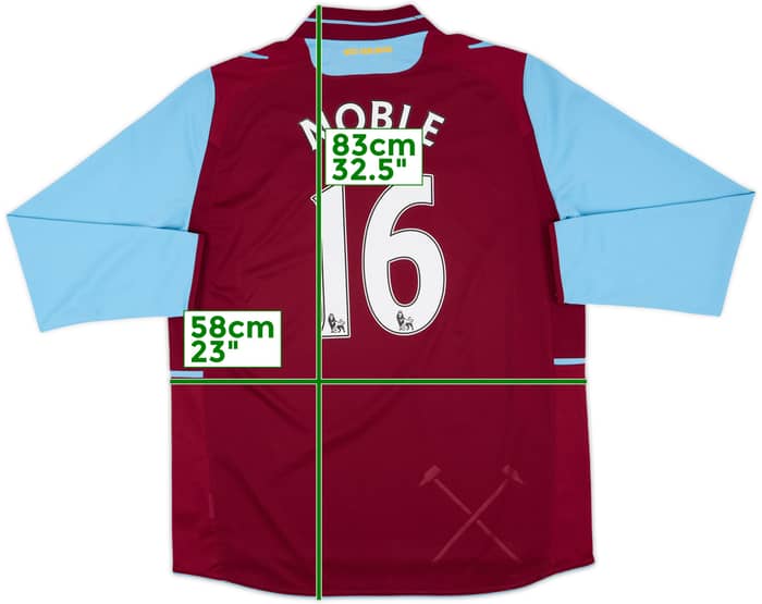 2012-13 West Ham Home L/S Shirt Noble #16 - 6/10 - (XL)
