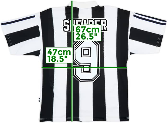 1995-97 Newcastle Home Shirt Shearer #9 - 8/10 - (S)
