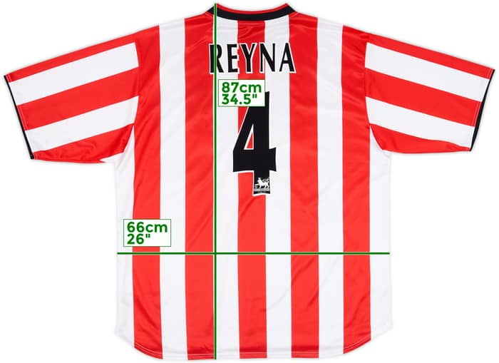 2000-02 Sunderland Home Shirt Reyna #4 - 8/10 - (XXL)