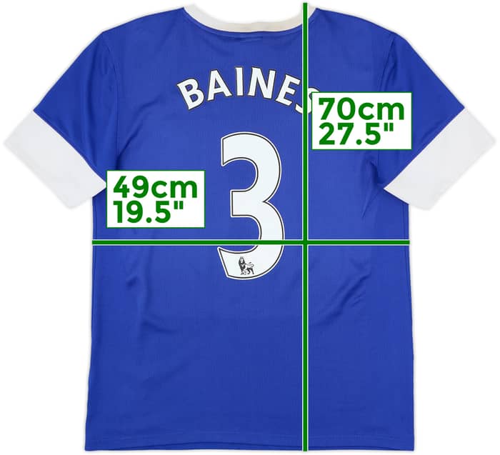 2012-13 Everton Home Shirt Baines #3 - 7/10 - (M)