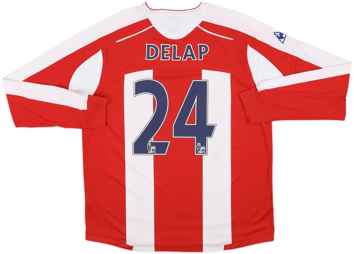 2008-09 Stoke City Home L/S Shirt Delap #24 - 7/10 - (XL)