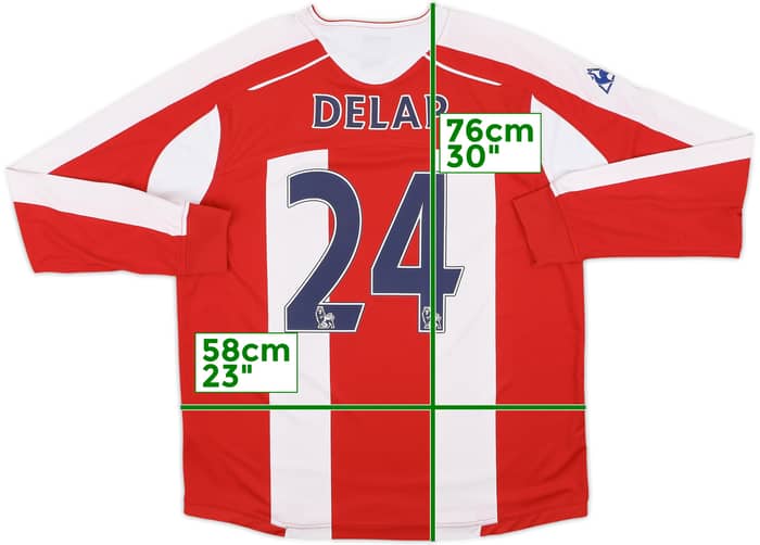 2008-09 Stoke City Home L/S Shirt Delap #24 - 7/10 - (XL)