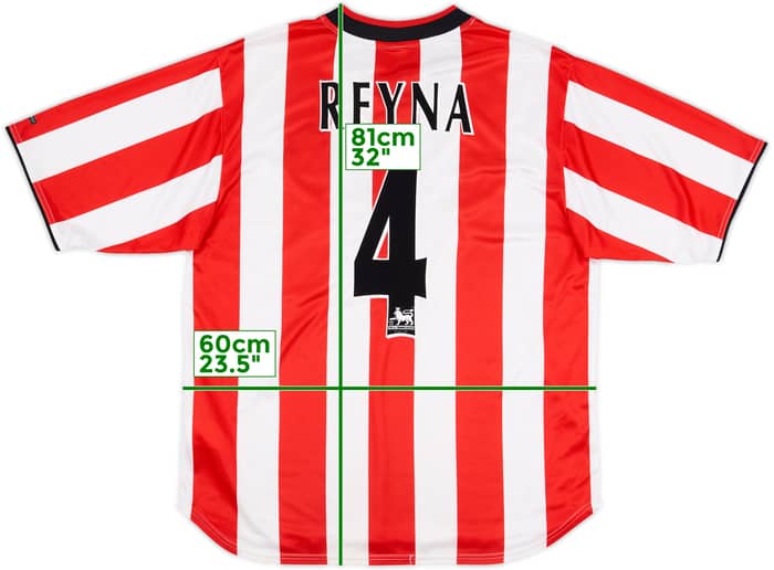 2000-02 Sunderland Home Shirt Reyna #4 - 7/10 - (L)