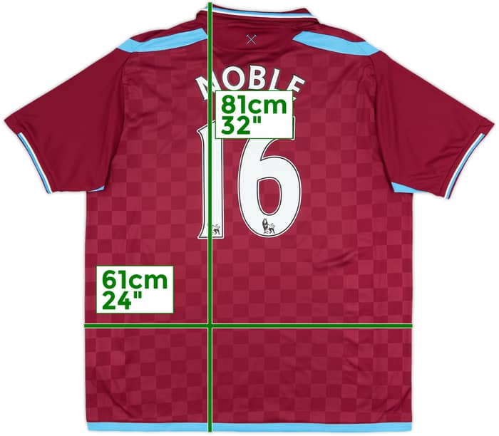 2009-10 West Ham Home Shirt Noble #16 - 9/10 - (XL)