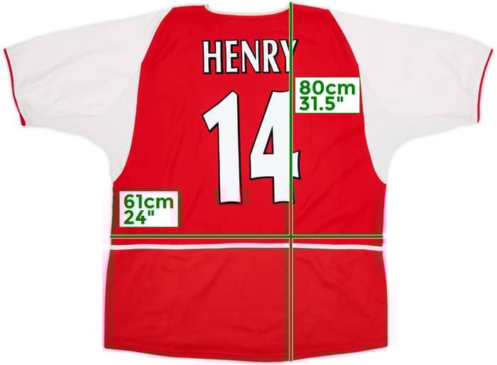 2002-04 Arsenal Home Shirt Henry #14 - 8/10 - (XL)